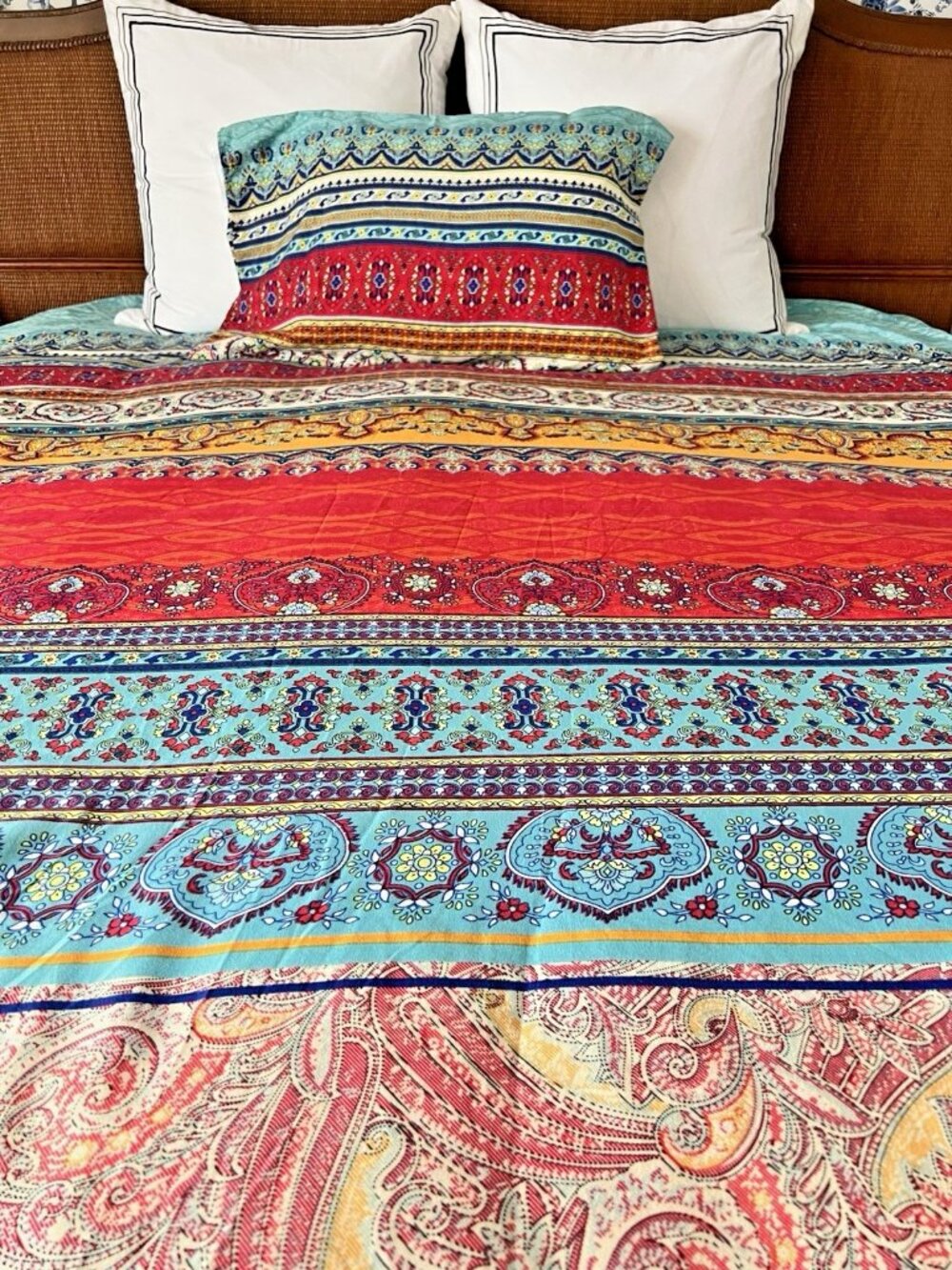Stripe Bohemian Twin Duvet Cover & Pillow Sham 2-pc Set Tribal Geometric Paisley